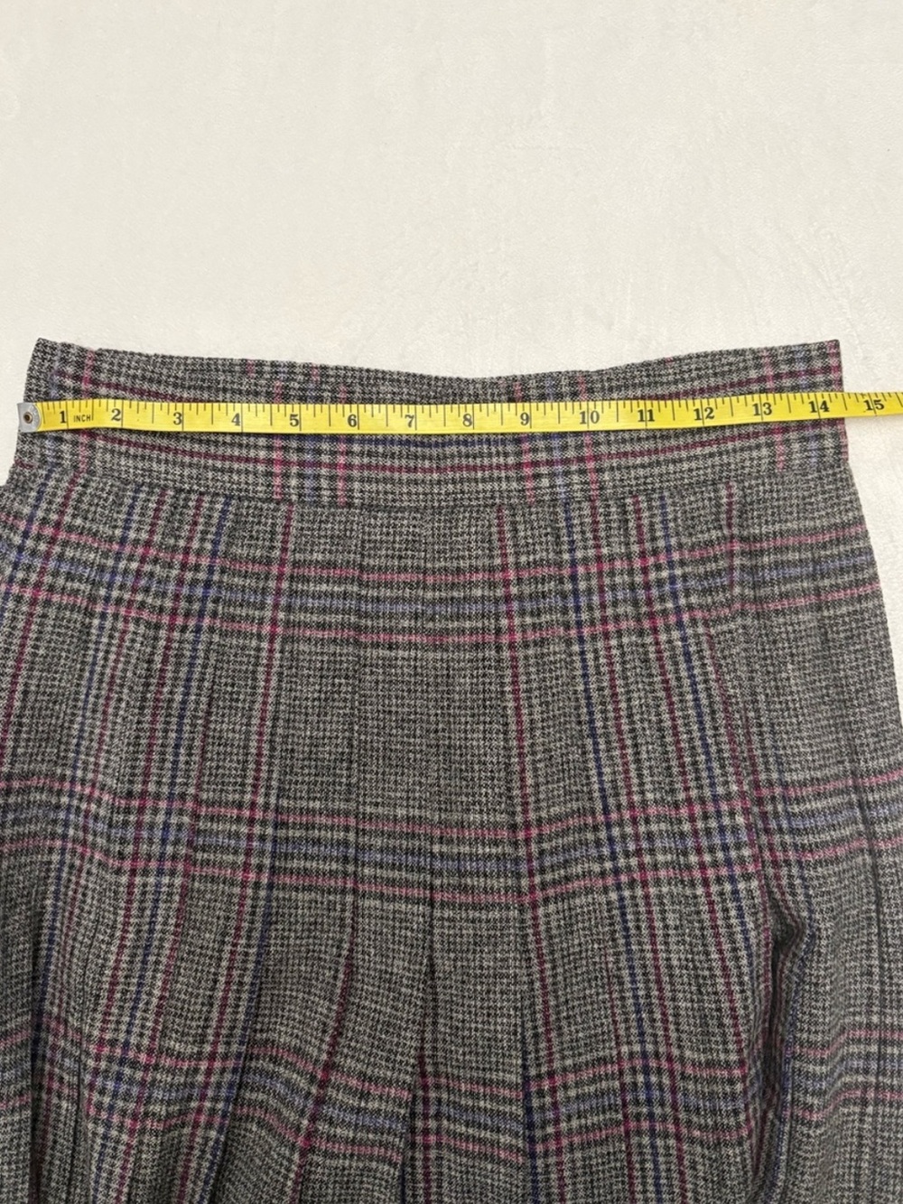 Christian Dior Vintage Wool Plaid Pleated Academia Maxi Skirt Size 8 - Picture 11 of 12